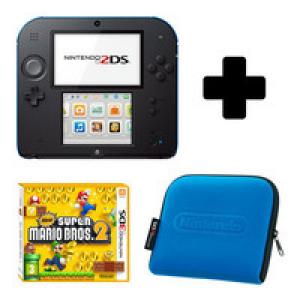 Consola Nintendo 2DS Negru - Albastru + joc Super Mario Bros2