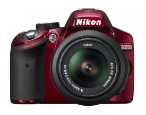 Nikon D3200 24 MP Rosu Kit + AF-S DX 18-55 VR