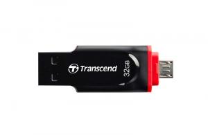 Stick USB 2.0 + MicroUSB Transcend JetFlash 340 32GB Negru