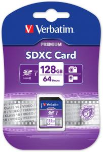 Card SDXC Verbatim 128GB Class 10