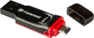 Stick USB 2.0 + MicroUSB Transcend JetFlash 64GB Negru