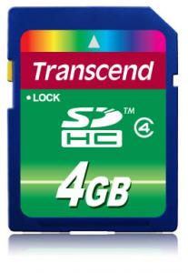 Card SDHC Transcend 4 GB Class 4