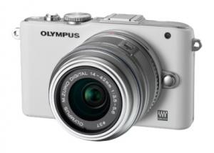 Olympus Pen E-PL3 12.3 MP Alb Kit + EZ-M 14-42 mm II Argintiu