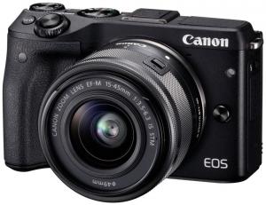 Canon EOS M3 + EF-M 15-45mm 24.2MP CMOS 6000 x 4000Pixel Negru