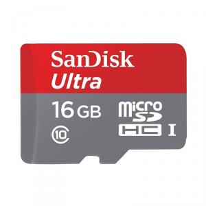 Card microSDHC cu adaptor SD Sandisk Ultra 16GB Class 10