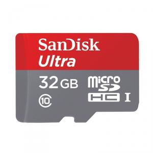 Card microSDHC cu adaptor SD Sandisk Ultra 32GB Class 10