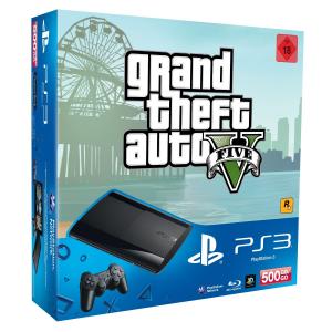 Consola Sony Playstation 3 Super Slim 500GB Negru + Joc Grand Theft Auto 5