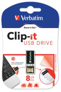 Stick USB 2.0 Verbatim Clip-It 8 GB Negru