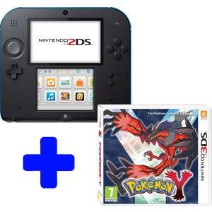 Consola Nintendo 2DS Negru - Albastru + Joc Pokemon Y