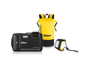 Aparat foto digital waterproof Nikon Coolpix AW130 Diving Kit 16MP Negru