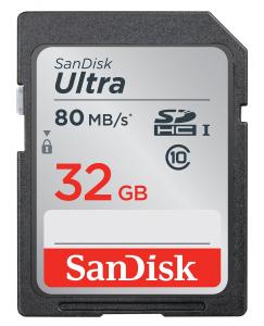 Card SDHC SanDisk Ultra 32GB 80Mb UHS-I U1 Class 10