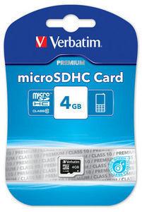 Card microSDHC Verbatim 4GB Class 10