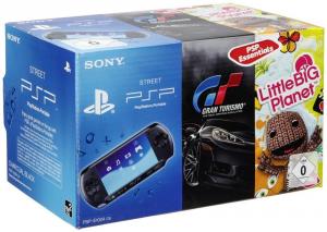 Consola Sony PSP-E1000 Negru + joc Gran Turismo + joc Little Big Planet