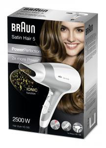 Uscator de par Braun Satin Hair 5 HD 580 Alb - Gri