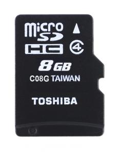 Card microSDHC + adaptor SD Toshiba 8GB Class 4