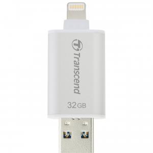 Stick USB 3.1/Lightning Transcend JetFlash Go 300 32GB Alb