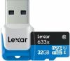 Card microSDHC Lexar 633x UHS-I 32GB + cititor USB 3.0