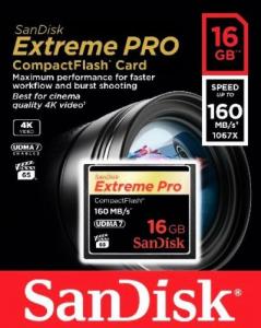 Card Compact Flash SanDisk Extreme PRO 16GB UDMA-7