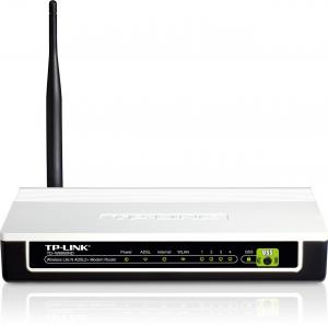 Router wireless TP-Link N 150Mbps cu modem ADSL2+ Alb - Negru