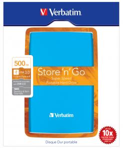 HDD Extern Verbatim Store'n'Go 500 GB, USB 3.0, Albastru