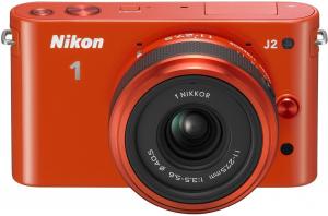 Nikon 1 J2 10 MP Portocaliu Kit + 1 NIKKOR 11-27,5 mm