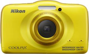 Aparat foto digital subactvatic Nikon COOLPIX S32 13MP Galben