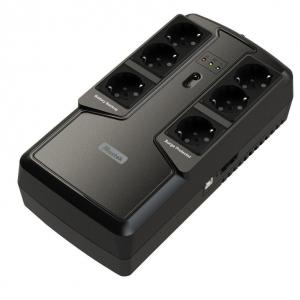 UPS  MUSTEK PowerMust   800  Offline LED (800VA / 400W), Schuko(3+3), USB, RJ45, "800-LED-OFF-T10" (include timbru verde 3 lei)