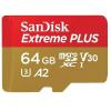 Card de memorie sandisk extreme plus sdsqxbu-064g-gn6ma, microsdxc,