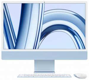 All-In-One PC Apple iMac 24 inch 4.5K Retina, Procesor Apple M3, 8GB RAM, 256GB SSD, 10 core GPU, macOS Sonoma, RO keyboard, Albastru