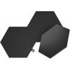 Kit extensie panouri luminoase LED RGBW modulare inteligente Nanoleaf Shapes Black Hexagons, Wi-Fi, Touch Control, sincronizare muzica, 3 panouri