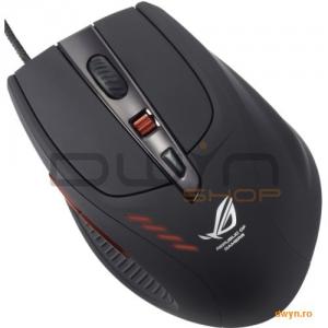 ASUS Republic Of Gamers GX950, Laser, cu fir si conector USB aurit, maxim 8200dpi, 7 butoane, manage