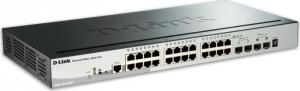 D-Link 28-Port 10/1000/1000 Mbps Gigabit Stackable PoE Layer 3 Smart Switch 2 10G SFP+ si 2 SFP porttal (DGS-1510-28P)