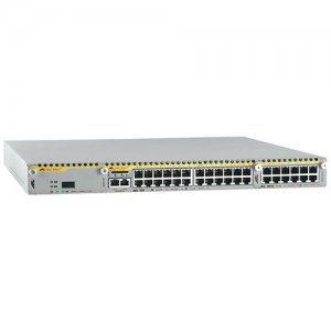 24-Port Gigabit Copper Expandable L3+ Per-Flow QoS IPv4/IPv6 Switch. One AC (AT-PWR01)  Power Supply