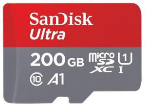 Card de memorie SanDisk Ultra microSDXC SDSQUA4-200G-GN6MA, 200GB, A1, UHS-I, Clasa10 + Adaptor SD