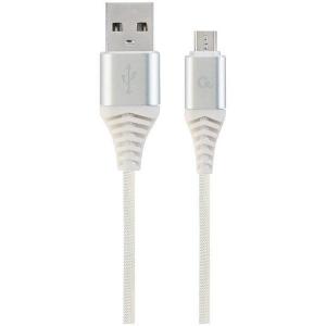 Cablu alimentare si date Gembird CC-USB2B-AMmBM-1M-BW2, USB 2.0 (T) la Micro-USB 2.0 (T), 1m, Alb