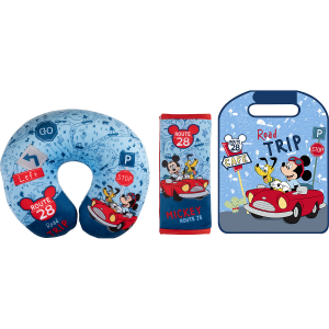 Set calatorie 3 piese, Aparatoare pentru scaun, Perna gat si Protectie centura de siguranta Mickey Road Trip Disney CZ3103416