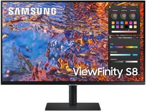 Monitor IPS LED Samsung ViewFinity 32 LS32B800PXUXEN, Ultra HD (3840 x 2160), HDMI, DisplayPort, Pivot, Negru