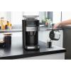 Cafetiera Krups Grind&Brew KM832810, vas din sticla, 1.25L, rasnita de cafea metalica, 3 setari, display digital, cronometru, Negru/Metalic