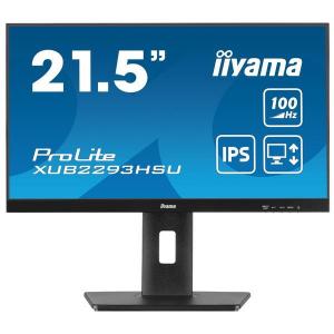 Monitor IPS LED Iiyama 21.5" XUB2293HSU-B6, Full HD (1920 x 1080), HDMI, DisplayPort, Boxe, Pivot, 100 Hz, 1 ms, Negru
