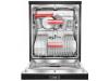 Masina de spalat vase Toshiba DW-15F3BS, 15 seturi, 8 programe, Clasa C, Twin Display Touch control, AquaStop, Filtru AntiBacterian, 60 cm, BlackSteel