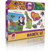Set magnetic animale de la zoo cu plansa magnetica inclusa, 19 piese