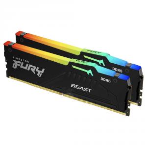Memorie Kingston FURY Beast Black RGB 64GB(2x32GB) DDR5 PC5-44800 5600MHz CL40 KF556C40BBAK2-64