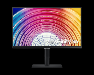 Monitor IPS LED Samsung ViewFinity S6 24" LS24A600NAUXEN, QHD (2560 x 1440), HDMI, DisplayPort, AMD FreeSync, Pivot, Negru