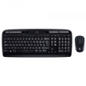 Kit Wireless Logitech MK3300 - Tastatura, USB, Layout US, Black + Mouse Optic M215, USB, Negru