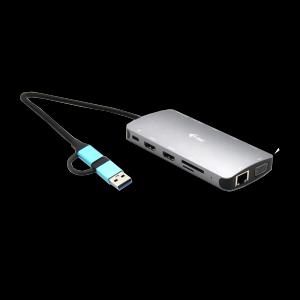 Statie de andocare USB 3.0/USB-C/Thunderbolt 3x Display Nano Dock metalic LAN +Livrare putere 100W