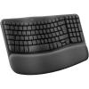 Tastatura wireless logitech wave keys, ergonomic design, palmrest,