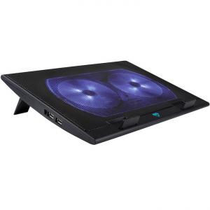 Cooler stand Media-Tech Heat Buster 17, pentru laptopuri pana la maxim 17", doua ventilatoare 13.5cm, negru
