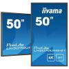 Display Profesional VA LED iiyama 49.5" PROLITE LH5070UHB-B1, Ultra HD (3840 x 2160), HDMI, DisplayPort, Negru