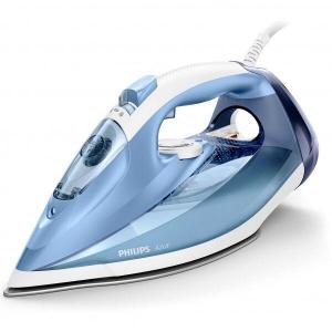 Fier de calcat Philips Azur GC4532/20, 180 g, Talpa SteamGlide Plus, Decalcifiere Quick Calc Release, Alb/Bleu