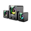 Boxe stereo 2.1, 10W, conectare jack 3.5mm, alimentare USB, Esperanza Rainbow Soprano 95857, iluminare RGB, Negre